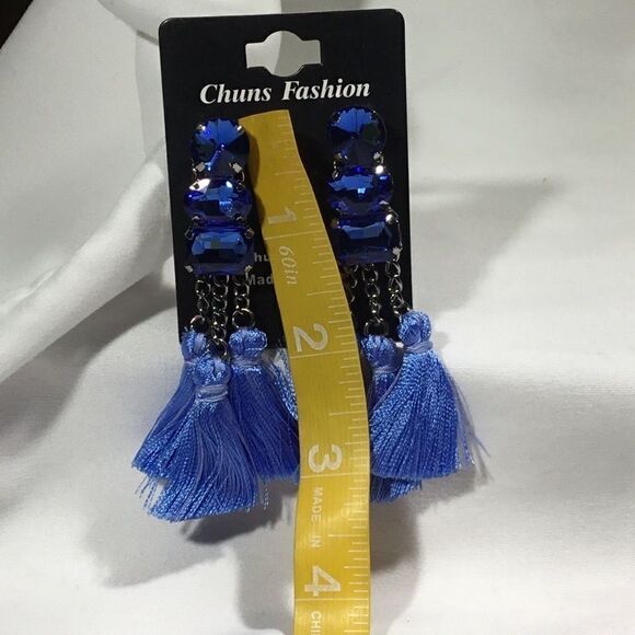 Tassel Drop Statement Earrings (UC3) - Picture 3 of 5